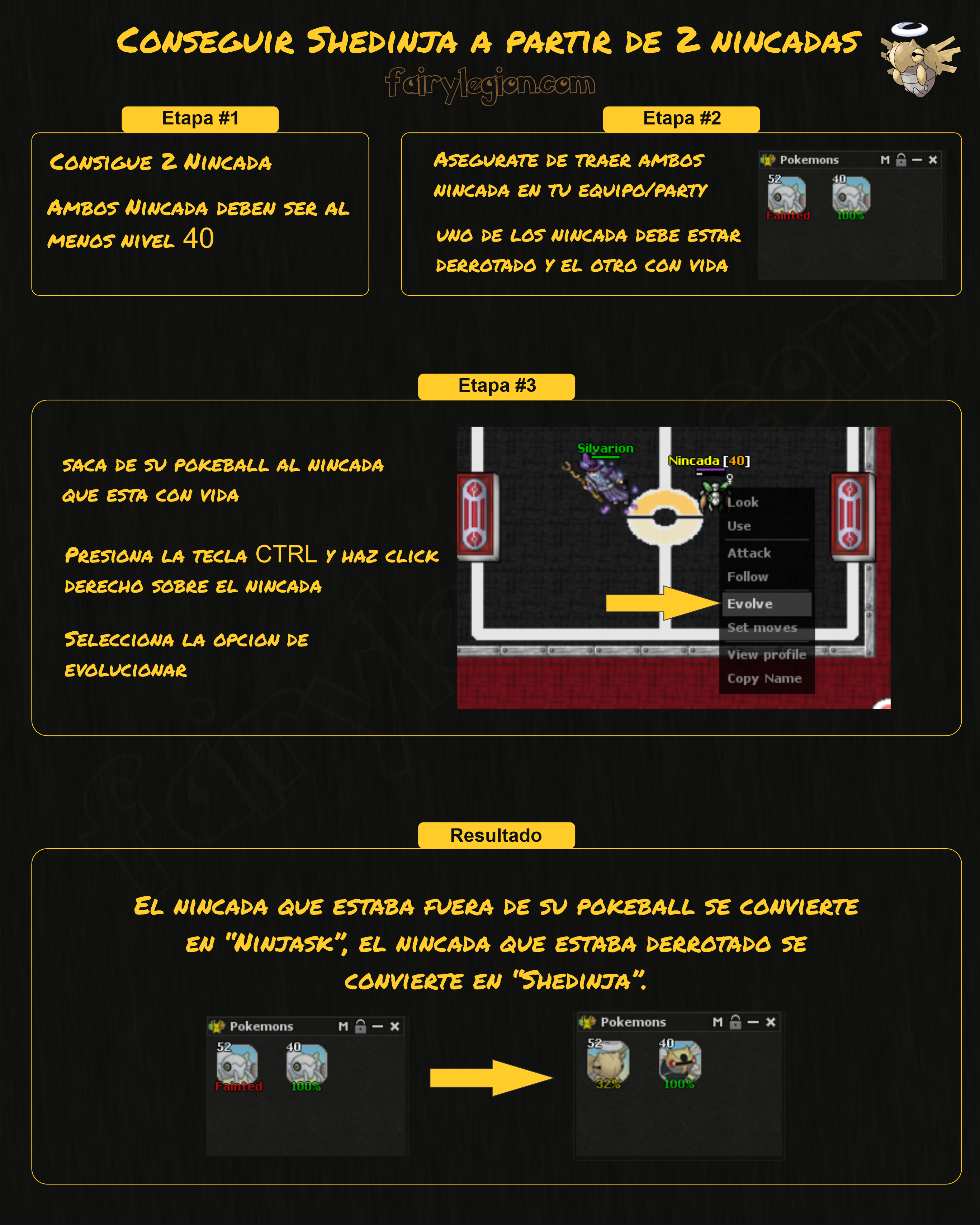 Guía de Evolución de Nincada a Shedinja